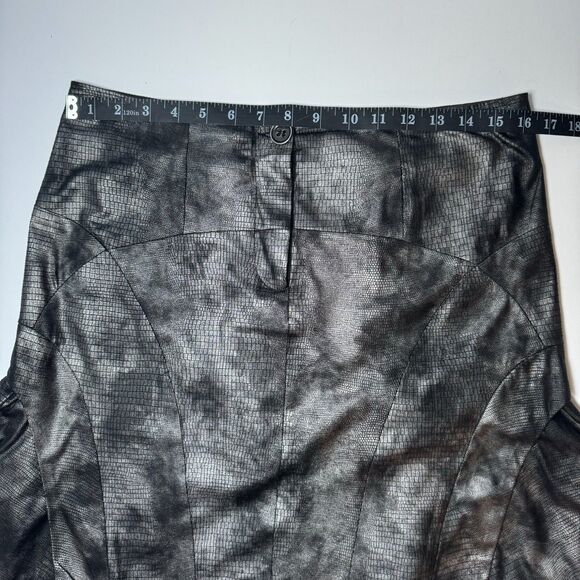 Pile Ou Face Paris Skirt Size 3 Gray Black Reptile Print Flared A Line Textured - Picture 10 of 14